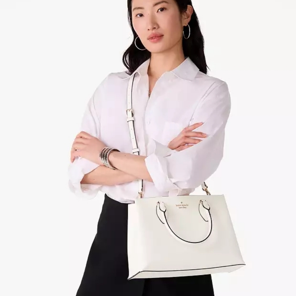 NWT Kate Spade Medium Rae Satchel w/ Crossbody Strap, Meringue *DISCONTINUED*